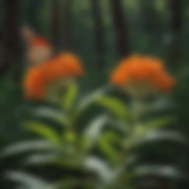 Illustration of medicinal properties of butterfly milkweed