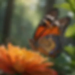 Butterfly perched on a vibrant flower