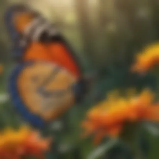Colorful Butterfly Pollinating a Wildflower