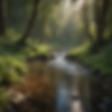 Majestic Creek Flowing Through Lush Forest Majestic Creek Flowing Through Lush Forest