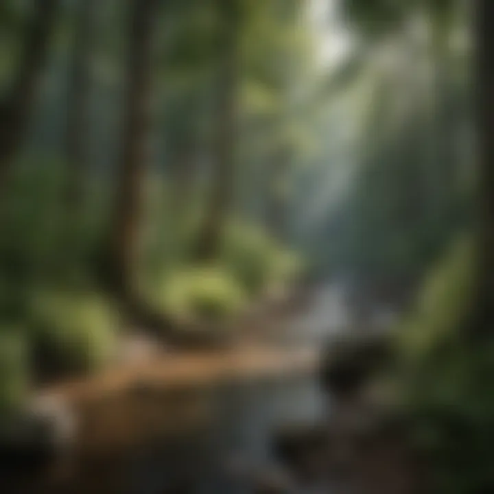 A serene view of Camp Davy Crockett showcasing its natural beauty