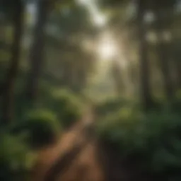 A panoramic view of Camp Morrison surrounded by lush greenery