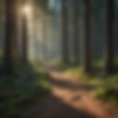 Explore Scenic Hiking Trails Scenic hiking trails surrounded by vibrant forest landscapes