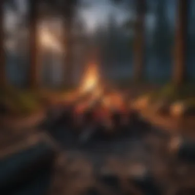 Campfire Embers Glow under Starlit Sky in Newport