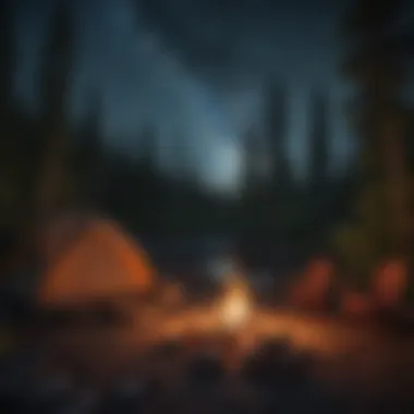 Nighttime Campfire Atmosphere Campfire under the starlit sky at Anchorage Campsite