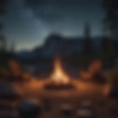 Campfire under Starlit Sky at Lone Rock Campground