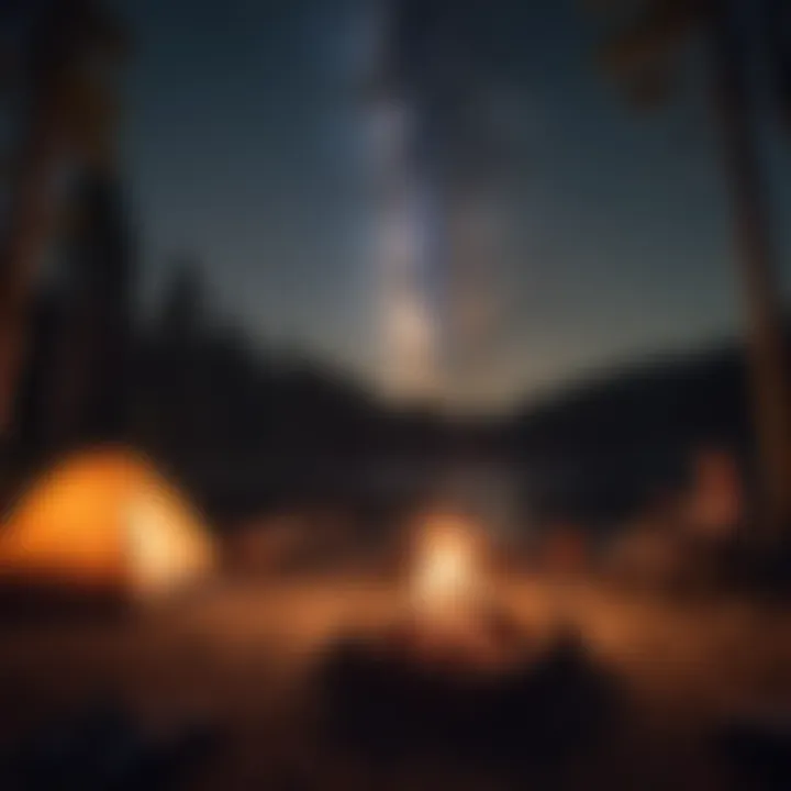 Campfire Under Starlit Sky at Mendocino