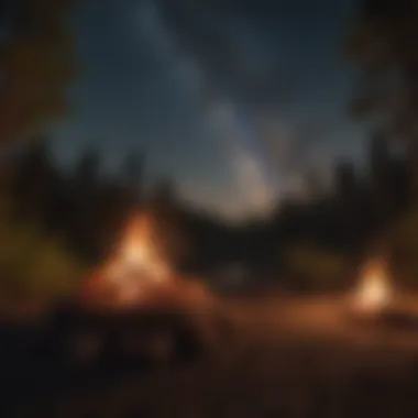 Starry Night Bonfire Campfire under starlit sky at Santa Cruz campground