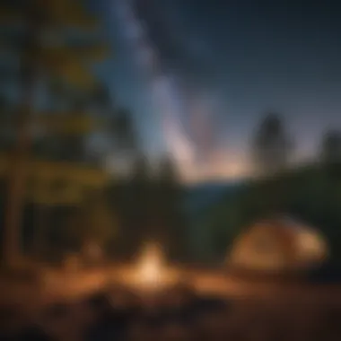 Mesmerizing Night Sky over Tennessee's Campsites Campfire under a Starlit Sky in Tennessee