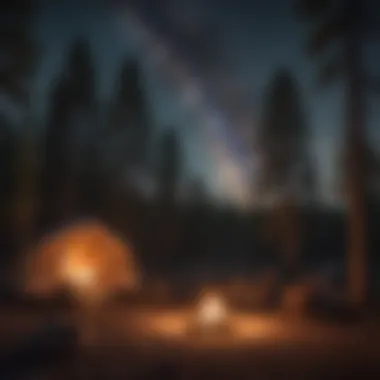 Campfire under the starry sky at a Denver campground
