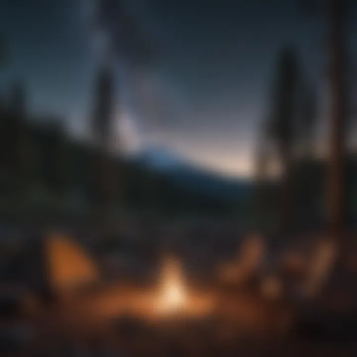 Campfire under the Starlit Sky at Mount Shasta