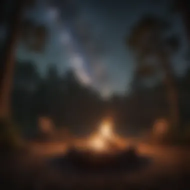 Campfire under starlit sky in Ocala FL