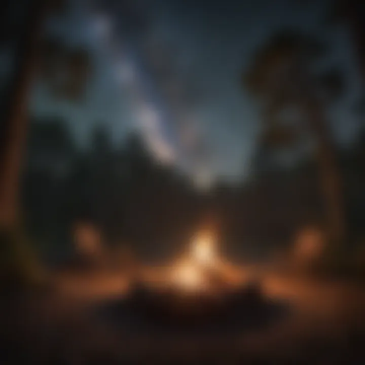 Campfire under starlit sky in Ocala FL