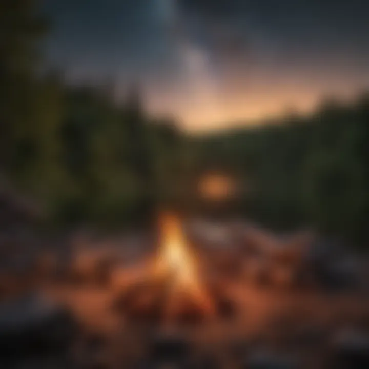 Campfire under starlit sky on Grand Island