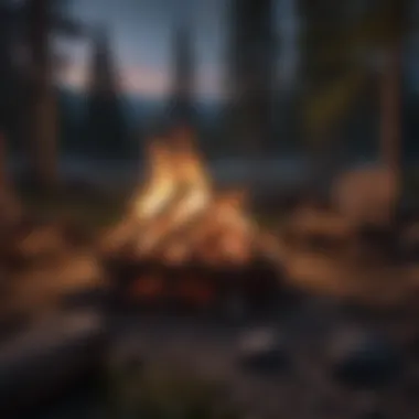 Cosy Nighttime Bonfire Campfire Under Starlit Sky