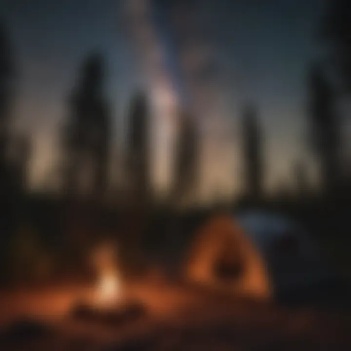 Campfire under a blanket of stars at Grand Marais Campground