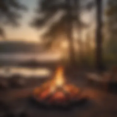 RV Campground Bonfire by the Lake