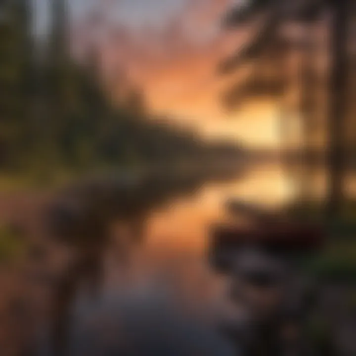 Campers enjoying a sunset by the lake in Duluth, Minnesota