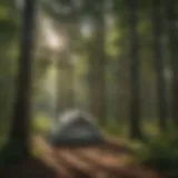 Scenic view of a campsite surrounded by lush forest in Duluth, MN