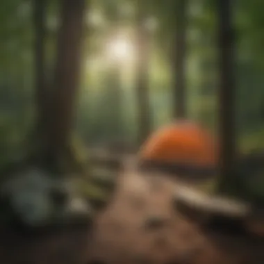 Eco-Friendly Campsite Overview on the Appalachian Trail An overview of a campsite designed for eco-friendly practices on the Appalachian Trail