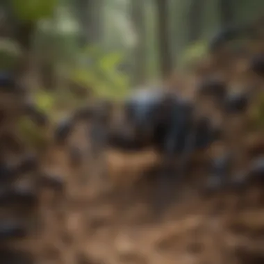 Carpenter Ant Queen Surrounded by Her Colony