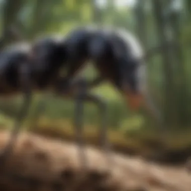 Close-up of Carpenter Ant Swarmer in Forest