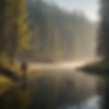 Misty Morning Fishing in Idaho Angler casting a line in a misty Idaho lake