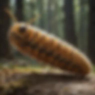Caterpillar undergoing metamorphosis