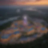 Aerial View of Cedar Point at Dusk