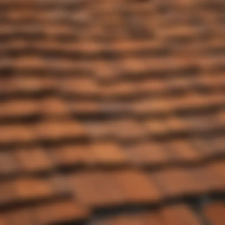 Cedar shake roof shingles being carefully arranged