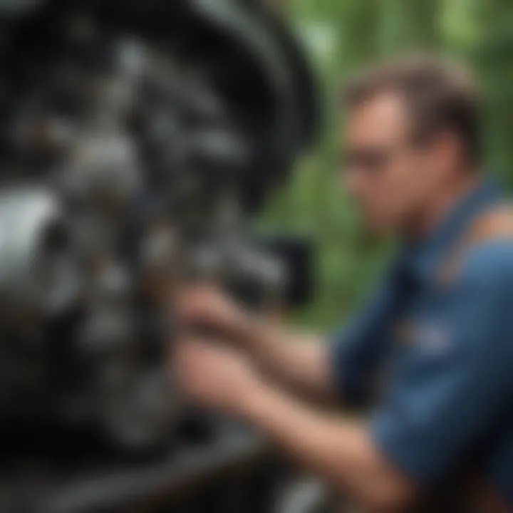 Certified Mechanic Inspecting Engine