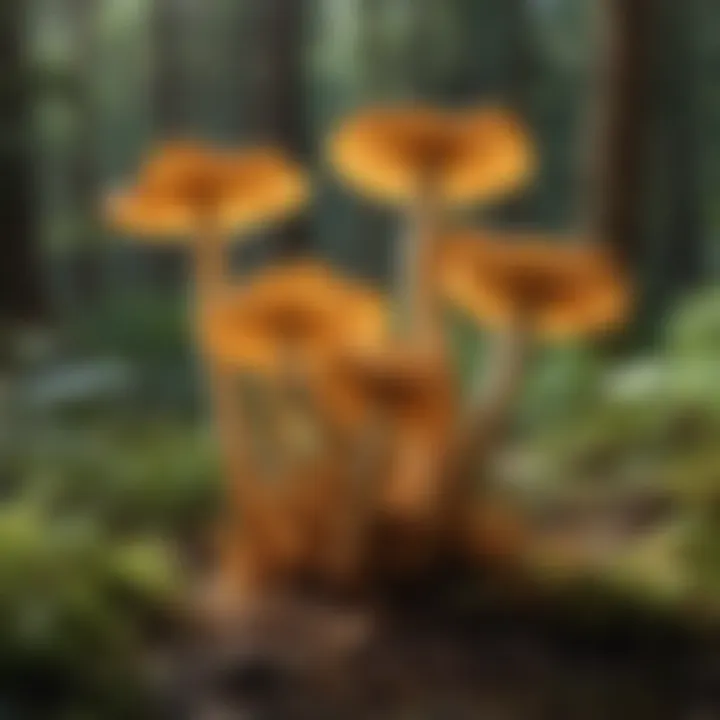 Chanterelle spore development stages illustrated in detail