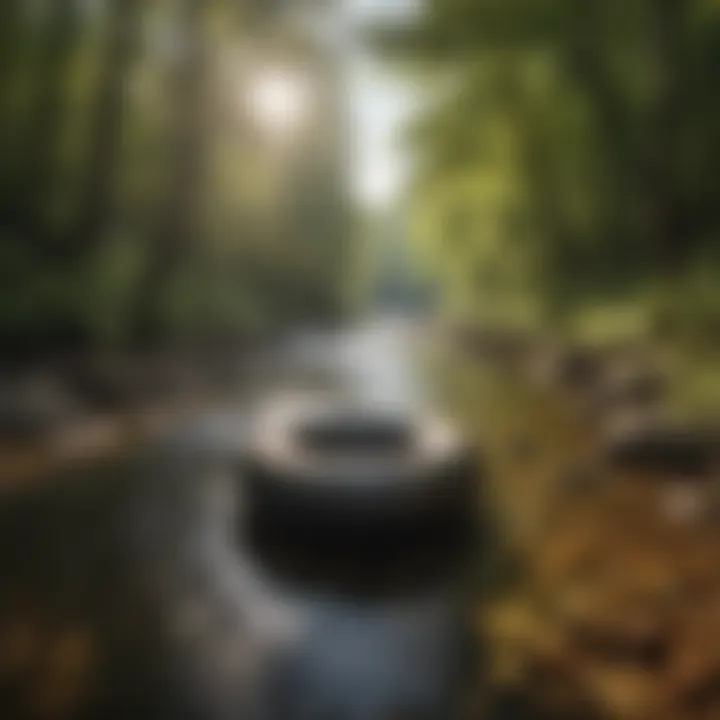 Tubers enjoying a sunny day on the river, surrounded by nature's beauty