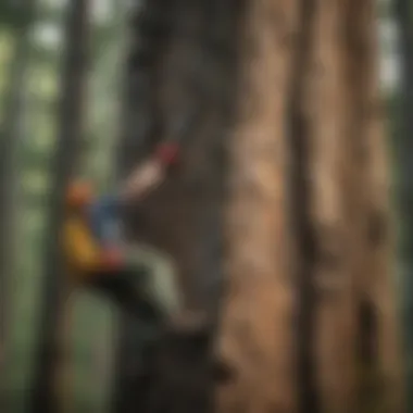 Tree Climbing Spike in Action