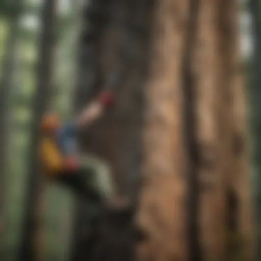 Tree Climbing Spike in Action