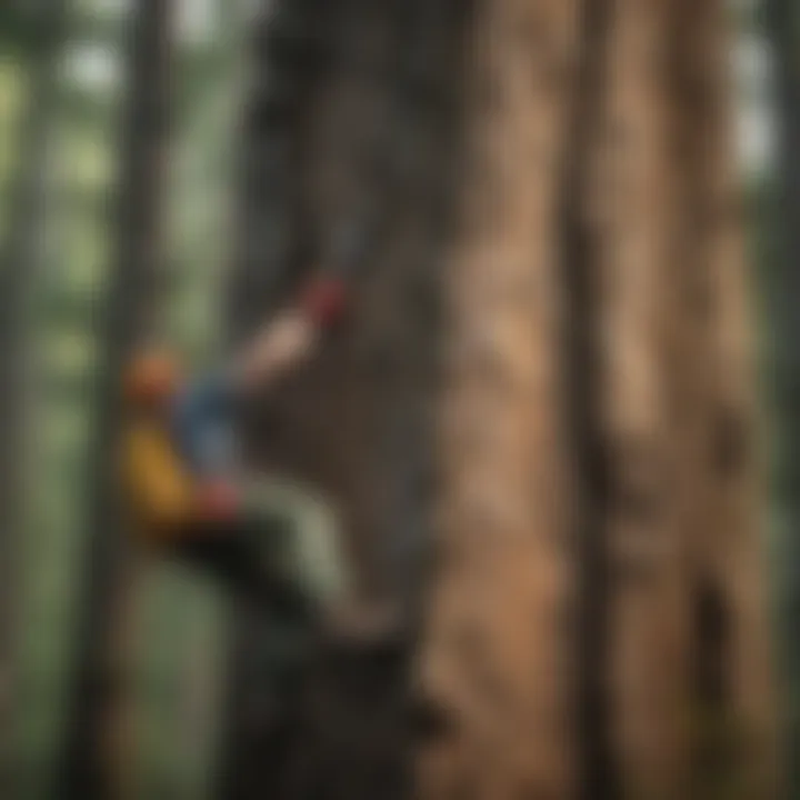 Tree Climbing Spike in Action
