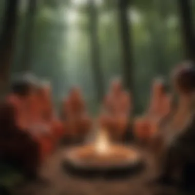 Cherokee Storytelling Tradition Cherokee elders engaging in a storytelling circle