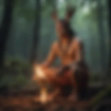 Enigmatic Cherokee Spiritual Ritual Cherokee spiritual ritual in a mystical forest setting