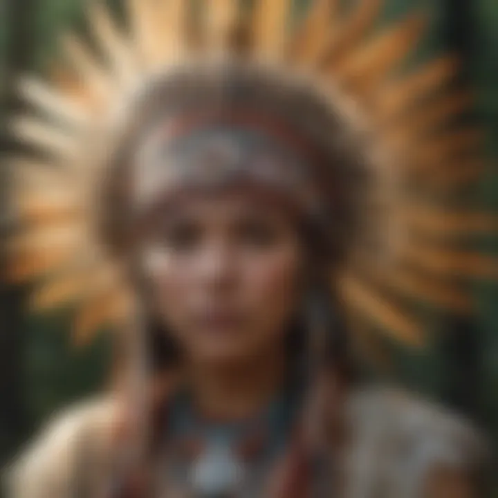 Cherokee ceremonial headdress symbolizing leadership