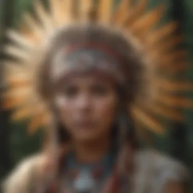 Symbolism in Cherokee Headdress Cherokee ceremonial headdress symbolizing leadership