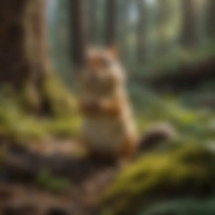 Harmony of Chipmunks in Lush Forest Environment Chipmunk in Lush Forest Habitat