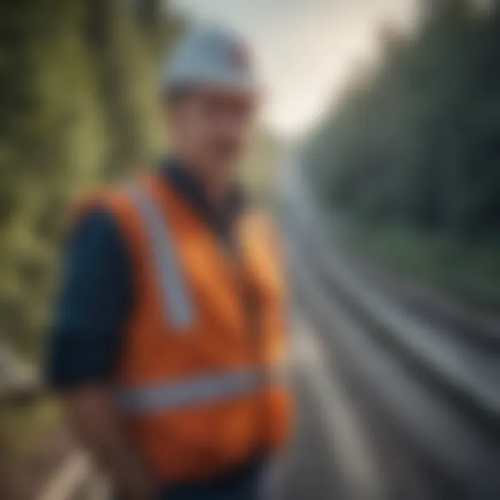 Transportation Network Supervision Civil service engineer overseeing road infrastructure project