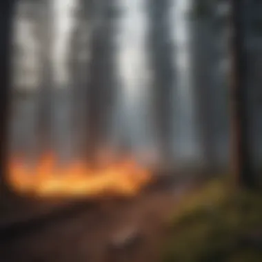 Comparison image showing the effectiveness of forest fire containment with and without Class A fire foam