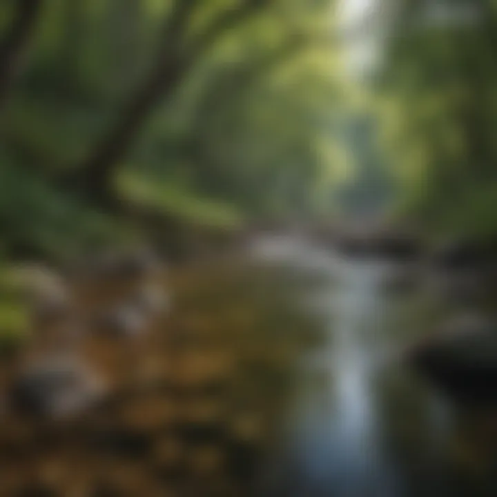 Rippling Serenity: Streams of Brooklyn's Wilderness Crystal Clear Stream Flowing Through Brooklyn Forest