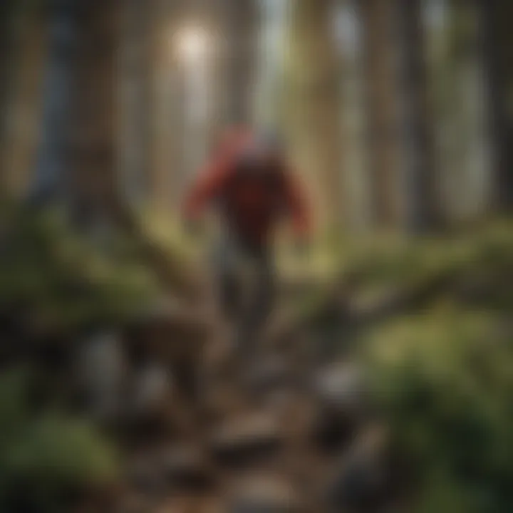 Climber Navigating the Challenging Terrain