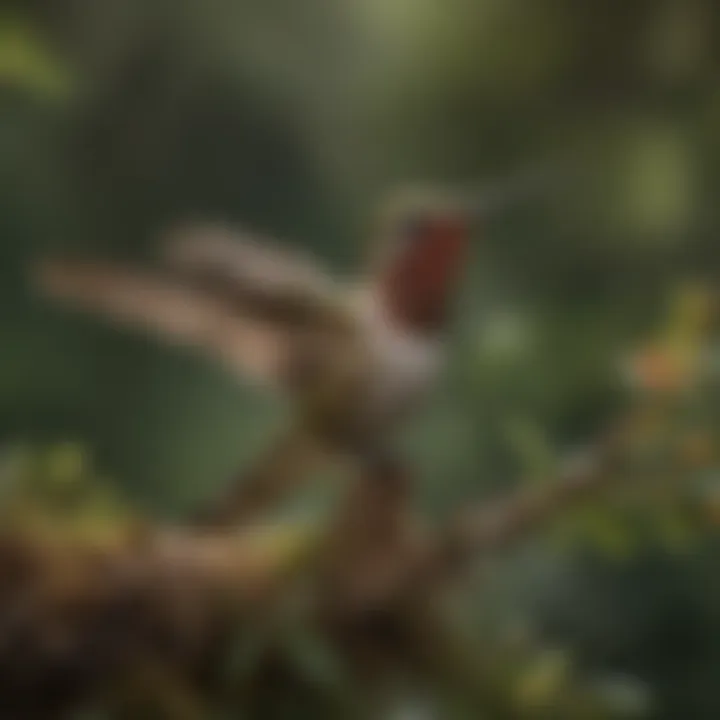 Close-up of Hummingbird Nesting