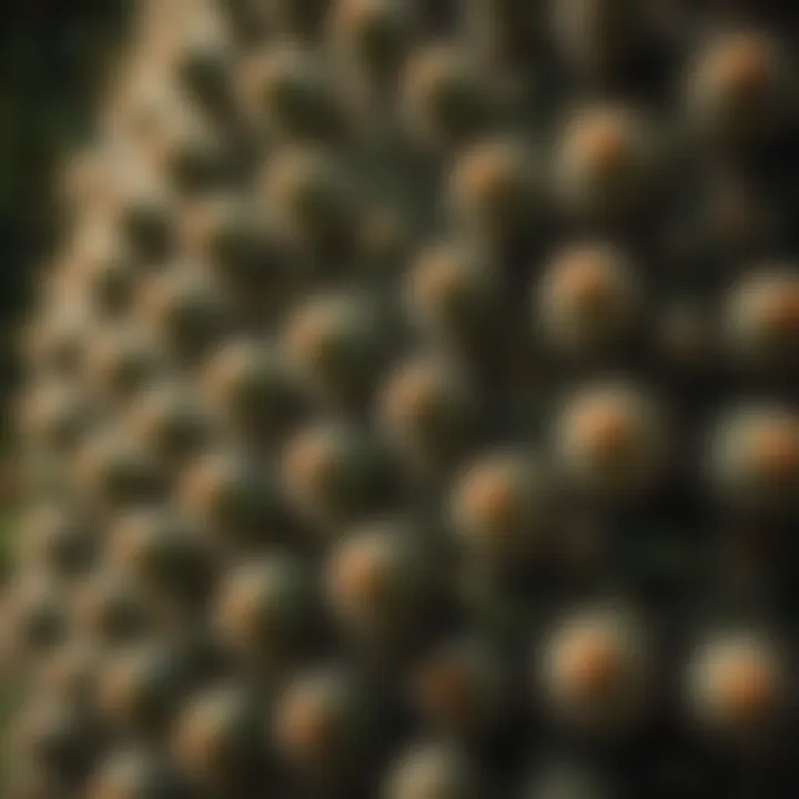 Close-up of Prickly Hedge Cactus Spines