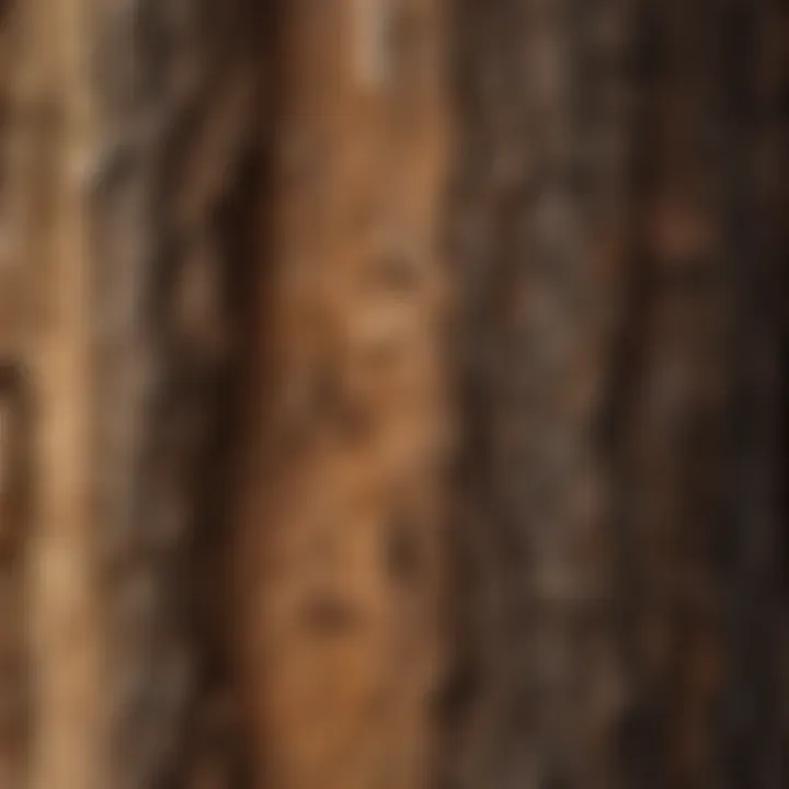 Close-up view of unique bark texture on toasted chestnut lowes