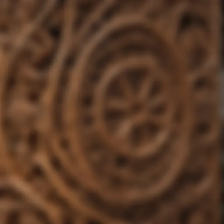 Intricate Details of CNC Processed Timber Close-up of CNC processed timber with intricate details