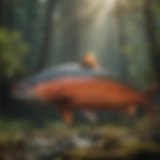 A close-up view of Coho salmon showcasing its distinctive features and coloration.